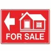 Lynch Sign 14 in. x 10 in. House For Sale Sign (Left Arrow) Printed on More Durable Longer-Lasting Thicker Styrene Plastic. -Nostalgic Warehouse Sales red lynch sign real estate signs r 262 64 1000