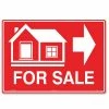 Lynch Sign 14 in. x 10 in. House For Sale Sign (Right Arrow) Printed on More Durable Longer-Lasting Thicker Styrene Plastic. -Nostalgic Warehouse Sales red lynch sign real estate signs r 263 64 1000