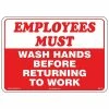 Lynch Sign 14 in. x 10 in. Employees Must Wash Hands Sign Printed on More Durable Longer-Lasting Thicker Styrene Plastic. -Nostalgic Warehouse Sales red lynch sign restroom signs rr 19 64 1000