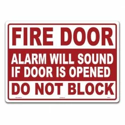 Lynch Sign 14 in. x 10 in. Fire Door Do Not Block Sign Printed on More Durable Thicker Longer Lasting Styrene Plastic