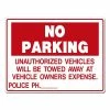 Lynch Sign 24 in. x 18 in. No Parking Unauthorized Vehicles Sign Printed on More Durable, Thicker, Longer Lasting Styrene Plastic -Nostalgic Warehouse Sales red lynch sign safety signs r 18 os 64 1000