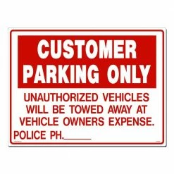 Lynch Sign 24 in. x 18 in. Customer Parking Sign Printed on More Durable, Thicker, Longer Lasting Styrene Plastic