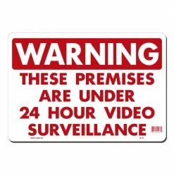 Lynch Sign 14 in. x 10 in. 24 Hour Video Surveillance Sign Printed on More Durable, Thicker, Longer Lasting Styrene Plastic