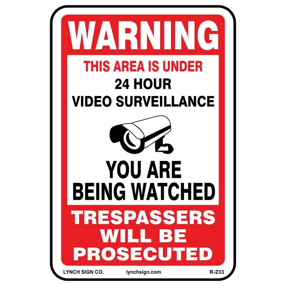 Lynch Sign 12 in. x 18 in. Video Surveillance Sign Printed on More Durable Thicker Longer Lasting Styrene Plastic 3 Lynch Sign 12 in. x 18 in. Video Surveillance Sign Printed on More Durable Thicker Longer Lasting Styrene Plastic