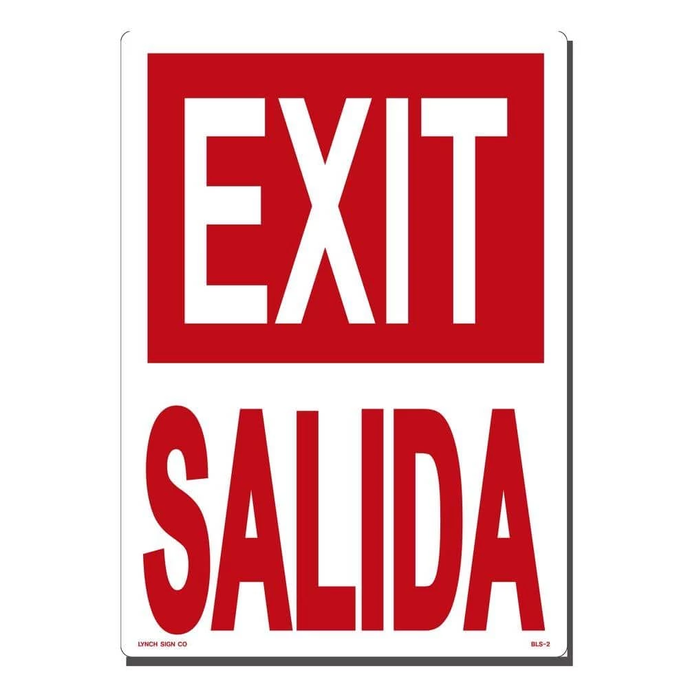 Lynch Sign 10 in. x 14 in. Exit/Salida Sign Printed on More Durable, Thicker, Longer Lasting Styrene Plastic 3 Lynch Sign 10 in. x 14 in. Exit/Salida Sign Printed on More Durable, Thicker, Longer Lasting Styrene Plastic