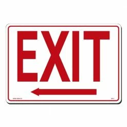 Lynch Sign 14 in. x 10 in. Exit with Arrow Left Sign Printed on More Durable, Thicker, Longer Lasting Styrene Plastic