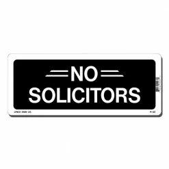 Lynch Sign 10 in. x 4 in. No Solicitors Sign Printed on More Durable, Thicker, Longer Lasting Styrene Plastic