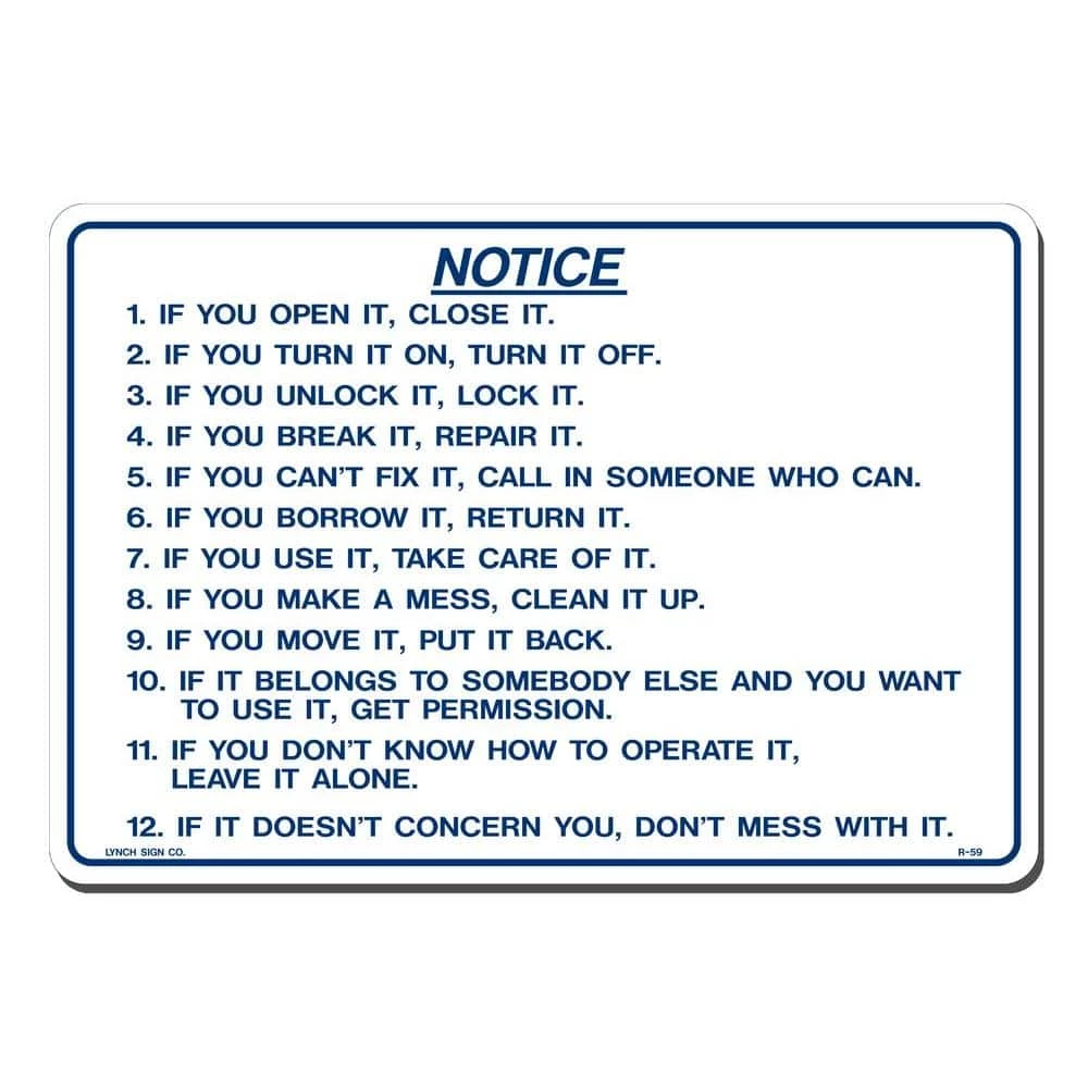Lynch Sign 14 in. x 10 in. Do's and Don'ts Open It Close It Sign Printed on More Durable, Thicker, Longer Lasting Styrene Plastic 3 Lynch Sign 14 in. x 10 in. Do's and Don'ts Open It Close It Sign Printed on More Durable, Thicker, Longer Lasting Styrene Plastic