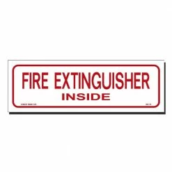 Lynch Sign 9 in. x 3 in. Decal Red on White Sticker Fire Extinguisher Inside