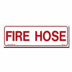 Lynch Sign 9 in. x 3 in. Decal Red on White Sticker Fire Hose