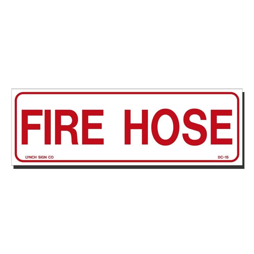 Lynch Sign 9 in. x 3 in. Decal Red on White Sticker Fire Hose 3 Lynch Sign 9 in. x 3 in. Decal Red on White Sticker Fire Hose