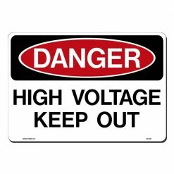 Lynch Sign 14 in. x 10 in. Danger High Voltage Sign Printed on More Durable, Thicker, Longer Lasting Styrene Plastic
