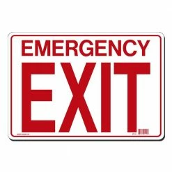 Lynch Sign 14 in. x 10 in. Emergency Exit Sign Printed on More Durable, Thicker, Longer Lasting Styrene Plastic