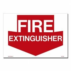 Lynch Sign 14 in. x 10 in. Decal Red on White Sticker Fire Extinguisher
