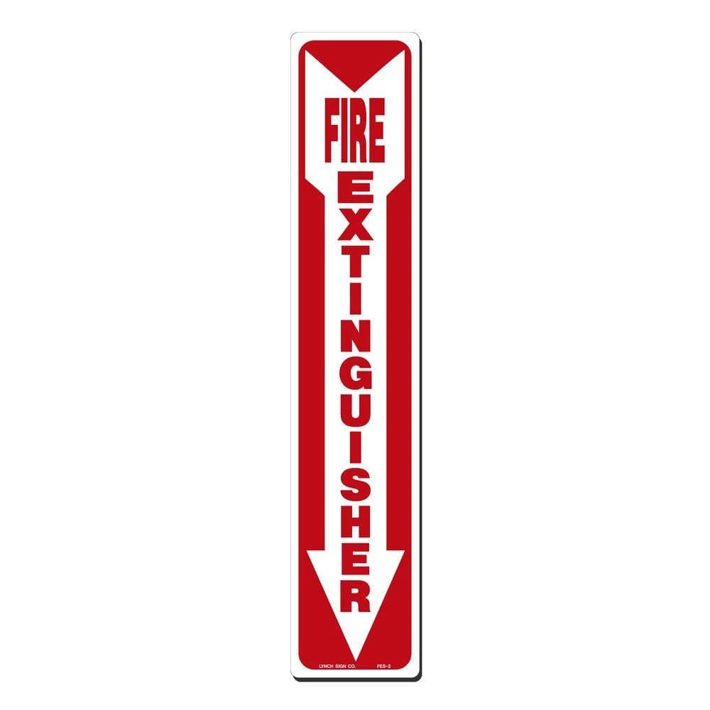 Lynch Sign 4 in. x 20 in. Decal Red on White Sticker Fire Extinguisher with Arrow Down 3 Lynch Sign 4 in. x 20 in. Decal Red on White Sticker Fire Extinguisher with Arrow Down