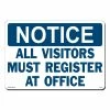 Lynch Sign 14 in. x 10 in. Notice All Visitors Must Register Sign Printed on More Durable, Thicker, Longer Lasting Styrene Plastic -Nostalgic Warehouse Sales white lynch sign safety signs ns 15 64 1000