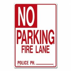 Lynch Sign 12 in. x 18 in. No Parking - Fire Lane Sign Printed on More Durable, Thicker, Longer Lasting Styrene Plastic