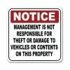 Lynch Sign 7 in. x 7 in. Not Responsible For Damage Sign Printed on More Durable Thicker Longer Lasting Styrene Plastic -Nostalgic Warehouse Sales white lynch sign safety signs r 272 64 1000