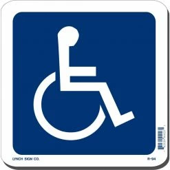 Lynch Sign 7 in. x 7 in. Blue on White Plastic Accessible Symbol Sign