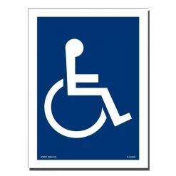 Lynch Sign 6 in. x 8 in. Decal Blue on White Sticker Accessible Symbol