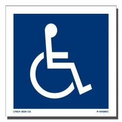 Lynch Sign 5 in. x 5 in. Decal Blue on White Sticker Accessible Symbol