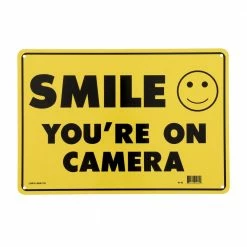 Lynch Sign 14 in. x 10 in. Smile You're on Camera Sign Printed on More Durable, Thicker, Longer Lasting Styrene Plastic -Nostalgic Warehouse Sales yellow lynch sign safety signs w 15 40 1000