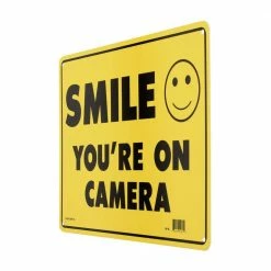 Lynch Sign 14 in. x 10 in. Smile You're on Camera Sign Printed on More Durable, Thicker, Longer Lasting Styrene Plastic -Nostalgic Warehouse Sales yellow lynch sign safety signs w 15 a0 1000